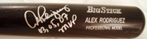 SIGNED AND INSCRIBED 03, 05 , 07 MVP BAT, LIMITED EDITION OF 113- 599.99